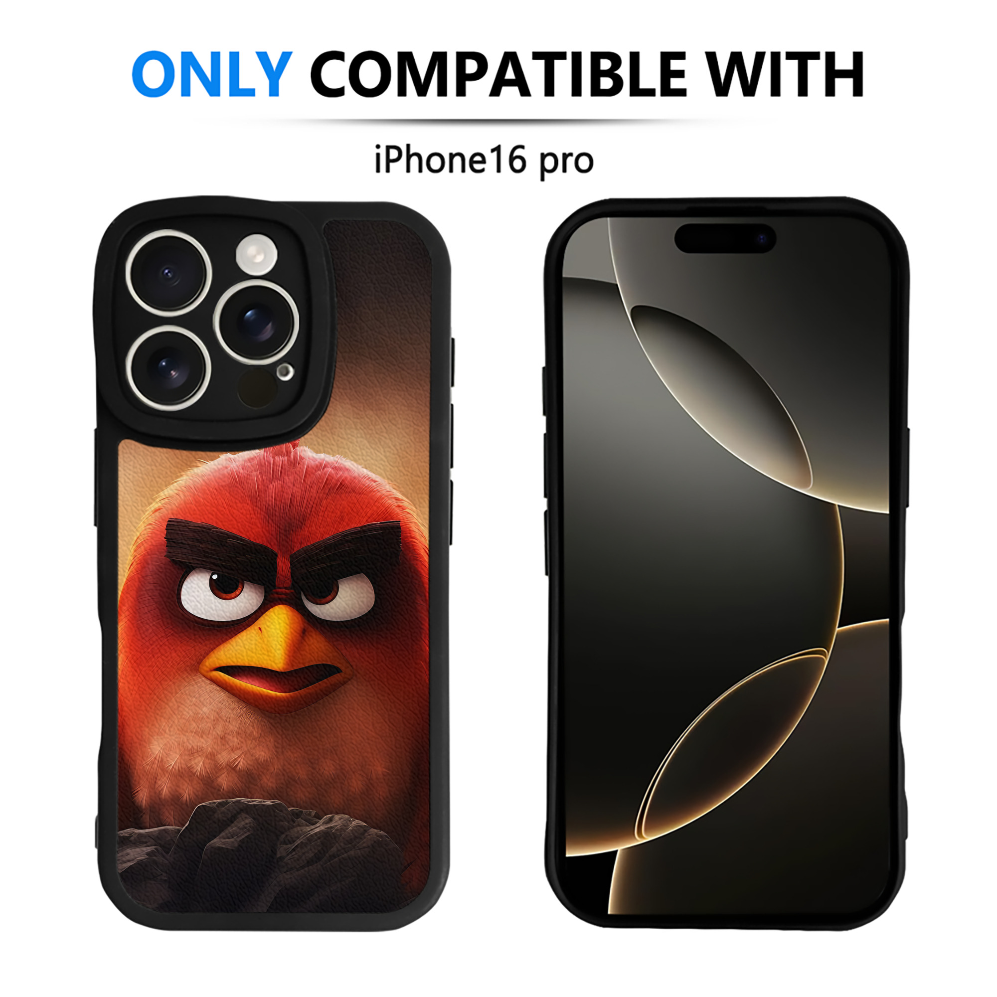 （画像用） Angry Birds アングリーバード 【iPhone 16シリーズ対応】シリコンスマホケース（レザー調） 材質：シリコン